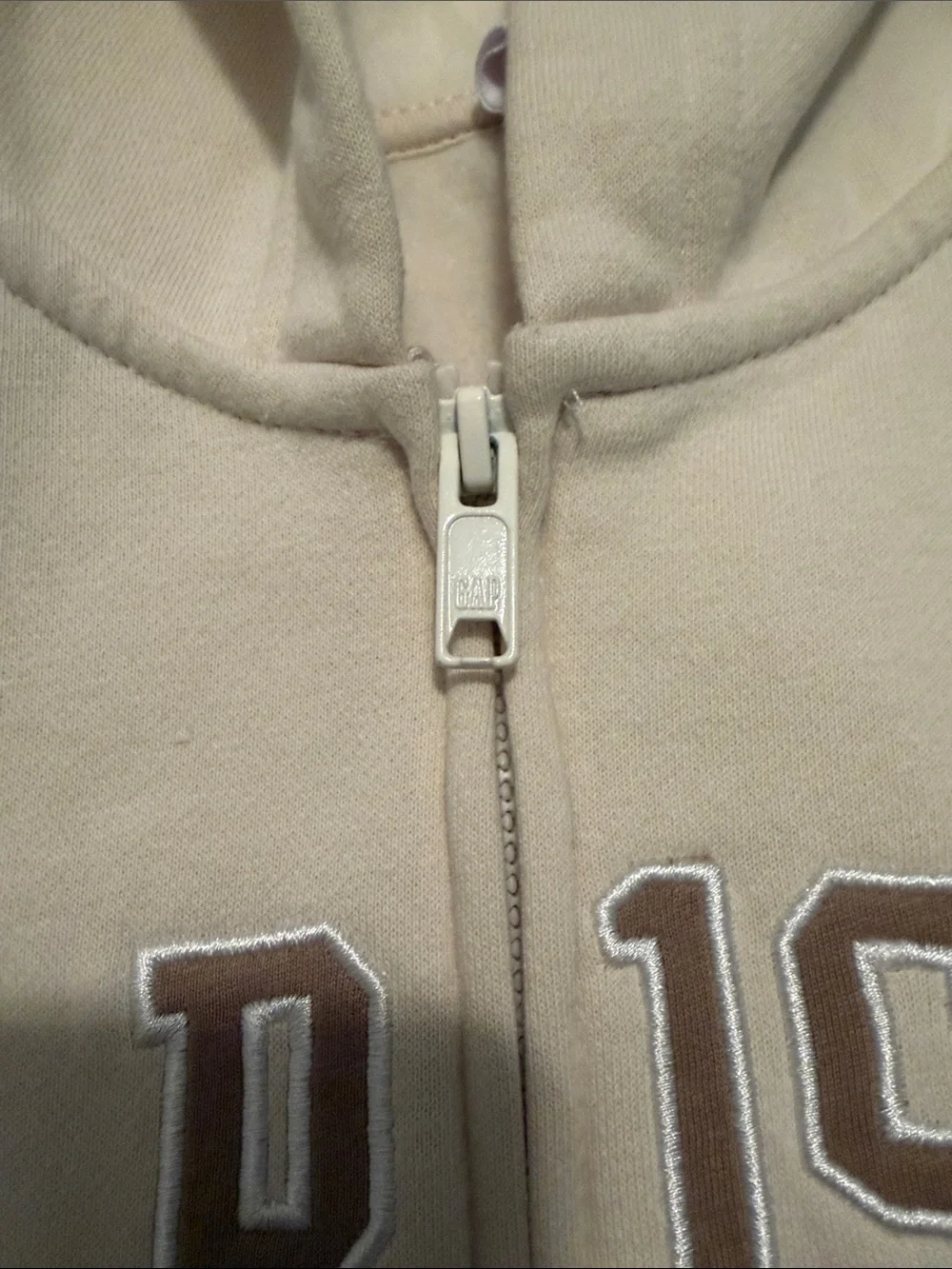 GAP Cream Zip-Up Hoodie gender neutral
